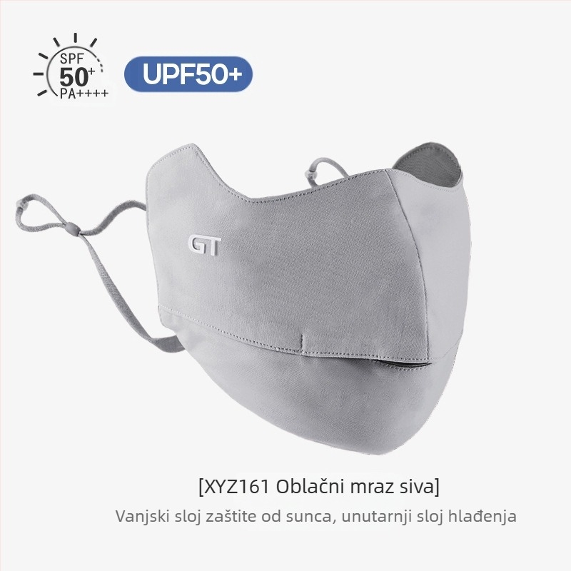 Maska za sunčanje za ženske kutke očiju, prozračna ljetna, anti-ultraljubičasta gradijentna ledeno svilena stereo maska za sunce UPF50