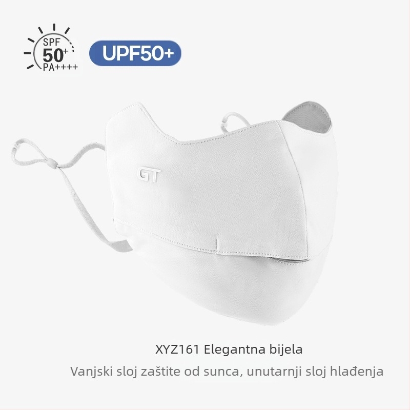 Maska za sunčanje za ženske kutke očiju, prozračna ljetna, anti-ultraljubičasta gradijentna ledeno svilena stereo maska za sunce UPF50