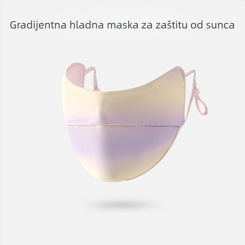 Maska za sunčanje za ženske kutke očiju, prozračna ljetna, anti-ultraljubičasta gradijentna ledeno svilena stereo maska za sunce UPF50