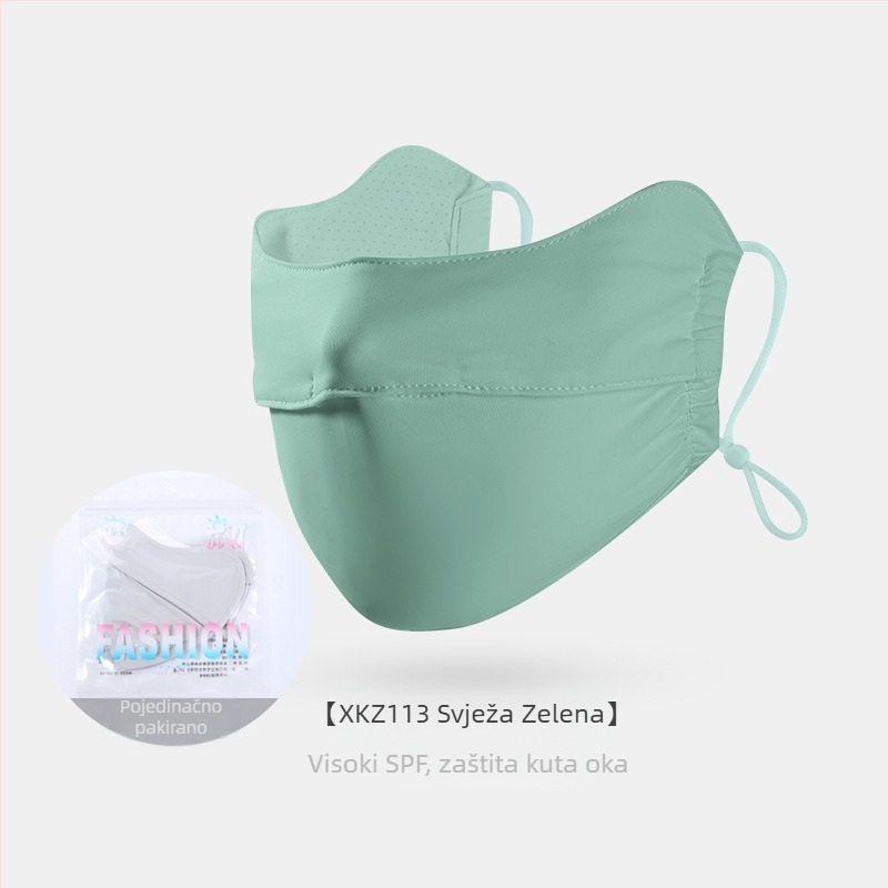 Maska za sunčanje za ženske kutke očiju, prozračna ljetna, anti-ultraljubičasta gradijentna ledeno svilena stereo maska za sunce UPF50