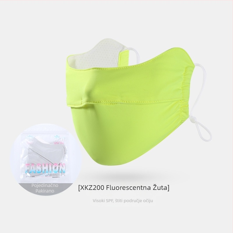 Maska za sunčanje za ženske kutke očiju, prozračna ljetna, anti-ultraljubičasta gradijentna ledeno svilena stereo maska za sunce UPF50