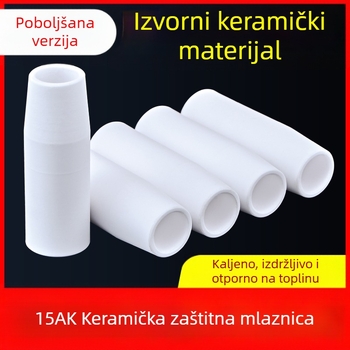 1K zaštitna mlaznica, europski pribor za pištolje za zavarivanje zaštićene plinom, bezzračna zaštitna mlaznica, 200A keramička dvozaštitna porculanska mlaznica za aparat za zavarivanje