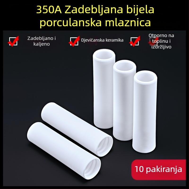 1K zaštitna mlaznica, europski pribor za pištolje za zavarivanje zaštićene plinom, bezzračna zaštitna mlaznica, 200A keramička dvozaštitna porculanska mlaznica za aparat za zavarivanje