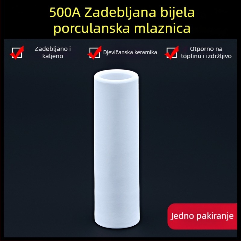 1K zaštitna mlaznica, europski pribor za pištolje za zavarivanje zaštićene plinom, bezzračna zaštitna mlaznica, 200A keramička dvozaštitna porculanska mlaznica za aparat za zavarivanje
