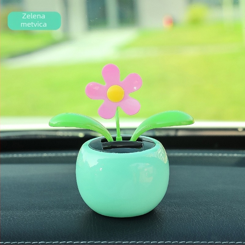 Creative Net crveni ukras za automobil, solarna ljuljačka, suncokret, trese glavom, cvijet, uređenje interijera automobila, dostava u jednom komadu