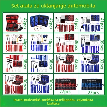 Set alata za uklanjanje plastičnih dijelova automobila pogodan je za branik audio sustava, nadzornu ploču, unutarnje kopče itd. Proizvođač je specijaliziran za