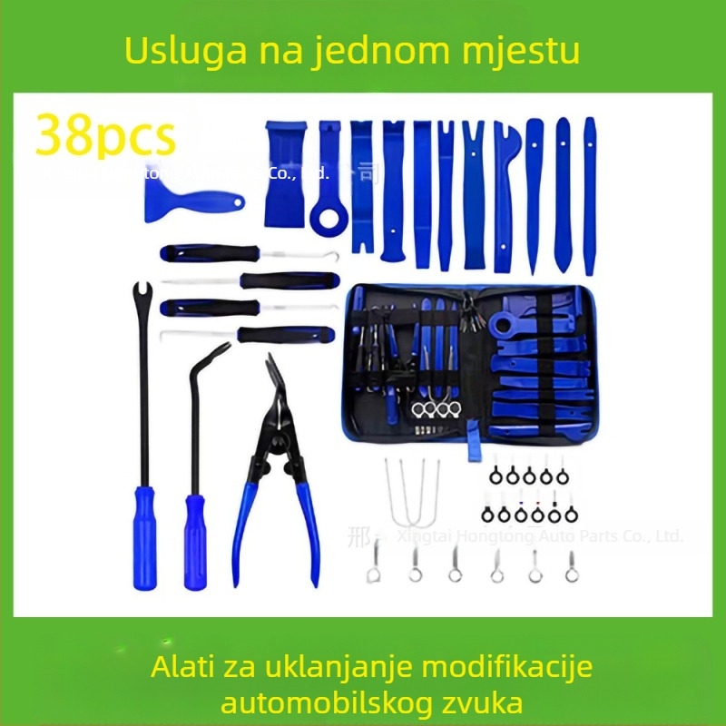 Set alata za uklanjanje plastičnih dijelova automobila pogodan je za branik audio sustava, nadzornu ploču, unutarnje kopče itd. Proizvođač je specijaliziran za