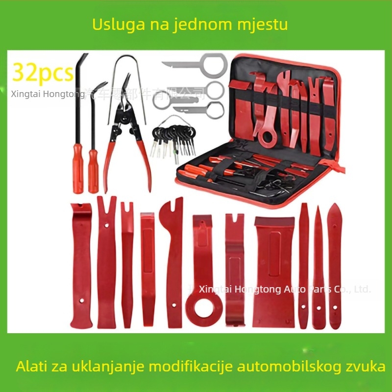Set alata za uklanjanje plastičnih dijelova automobila pogodan je za branik audio sustava, nadzornu ploču, unutarnje kopče itd. Proizvođač je specijaliziran za