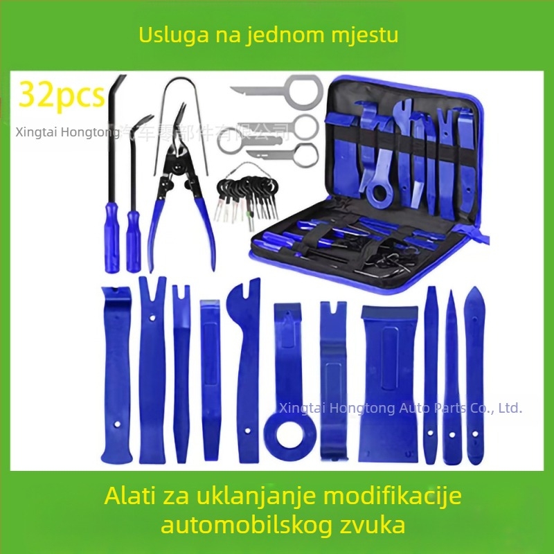 Set alata za uklanjanje plastičnih dijelova automobila pogodan je za branik audio sustava, nadzornu ploču, unutarnje kopče itd. Proizvođač je specijaliziran za