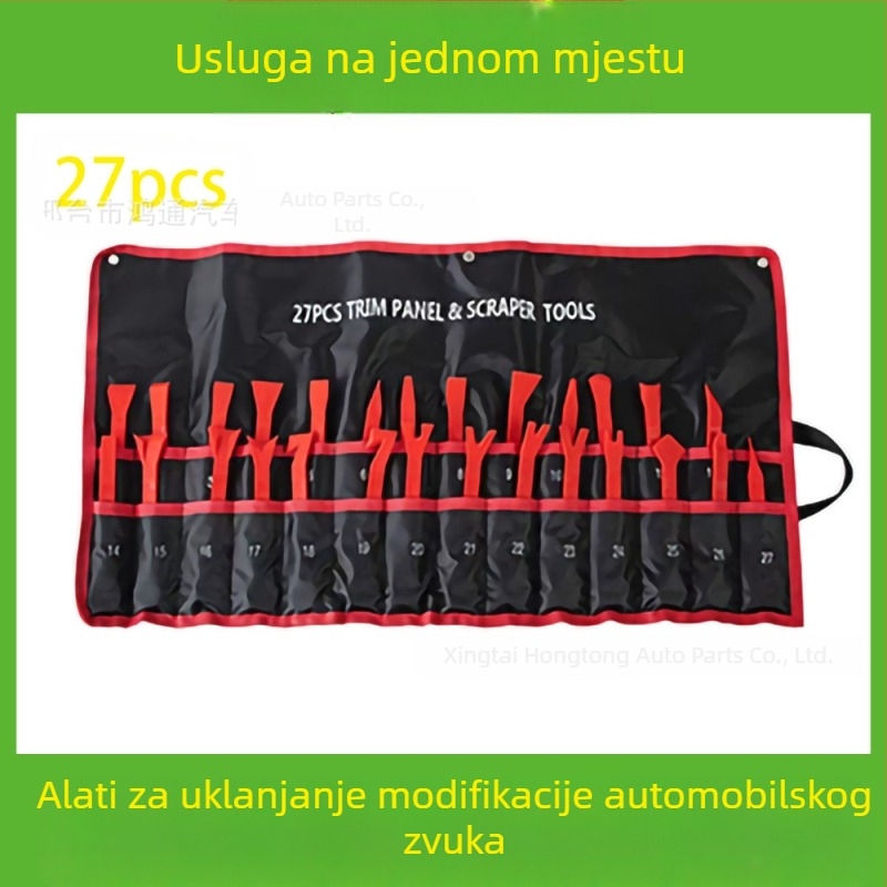 Set alata za uklanjanje plastičnih dijelova automobila pogodan je za branik audio sustava, nadzornu ploču, unutarnje kopče itd. Proizvođač je specijaliziran za