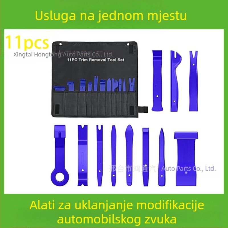Set alata za uklanjanje plastičnih dijelova automobila pogodan je za branik audio sustava, nadzornu ploču, unutarnje kopče itd. Proizvođač je specijaliziran za