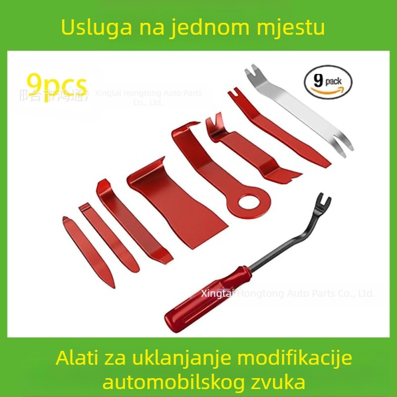 Set alata za uklanjanje plastičnih dijelova automobila pogodan je za branik audio sustava, nadzornu ploču, unutarnje kopče itd. Proizvođač je specijaliziran za