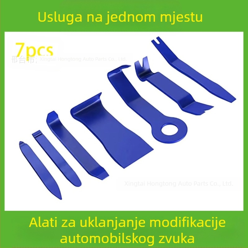 Set alata za uklanjanje plastičnih dijelova automobila pogodan je za branik audio sustava, nadzornu ploču, unutarnje kopče itd. Proizvođač je specijaliziran za
