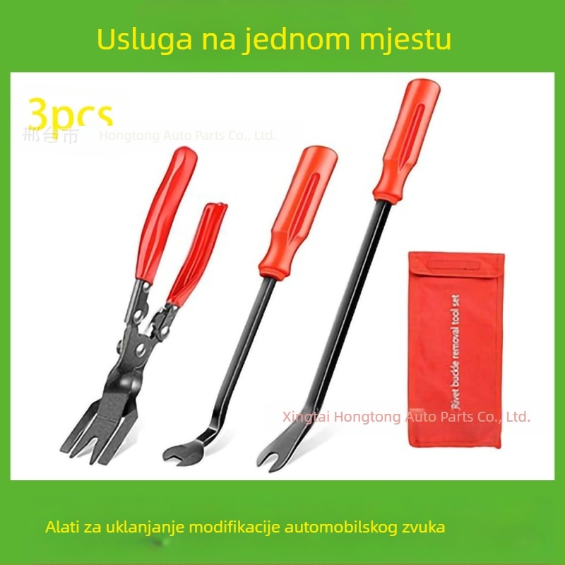 Set alata za uklanjanje plastičnih dijelova automobila pogodan je za branik audio sustava, nadzornu ploču, unutarnje kopče itd. Proizvođač je specijaliziran za