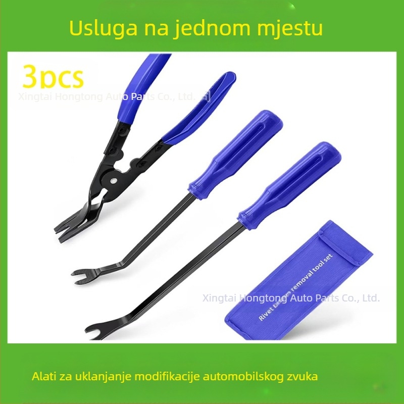Set alata za uklanjanje plastičnih dijelova automobila pogodan je za branik audio sustava, nadzornu ploču, unutarnje kopče itd. Proizvođač je specijaliziran za