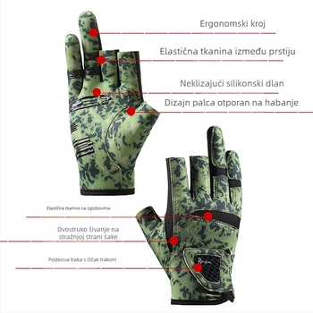 Nove muške ribarske rukavice za proljeće i ljeto, Luya rukavice s tri prsta, ženske, zaštitne od sunca, brzosušeće, od posebne ledene svile, prozračne, neklizajuće, otporne na habanje