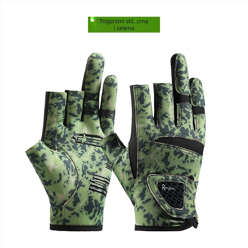 Nove muške ribarske rukavice za proljeće i ljeto, Luya rukavice s tri prsta, ženske, zaštitne od sunca, brzosušeće, od posebne ledene svile, prozračne, neklizajuće, otporne na habanje