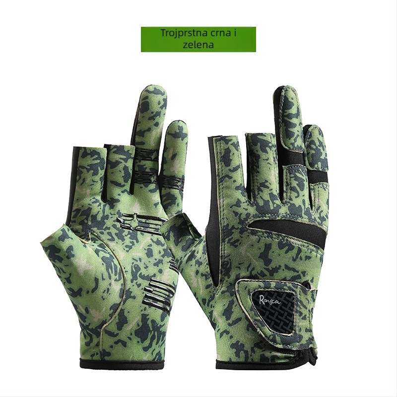 Nove muške ribarske rukavice za proljeće i ljeto, Luya rukavice s tri prsta, ženske, zaštitne od sunca, brzosušeće, od posebne ledene svile, prozračne, neklizajuće, otporne na habanje