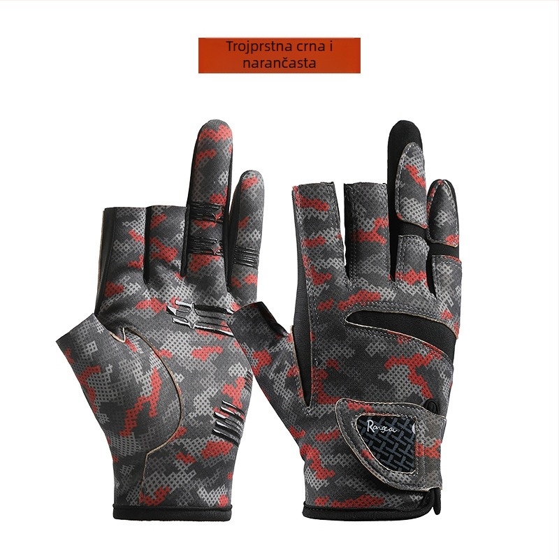 Nove muške ribarske rukavice za proljeće i ljeto, Luya rukavice s tri prsta, ženske, zaštitne od sunca, brzosušeće, od posebne ledene svile, prozračne, neklizajuće, otporne na habanje