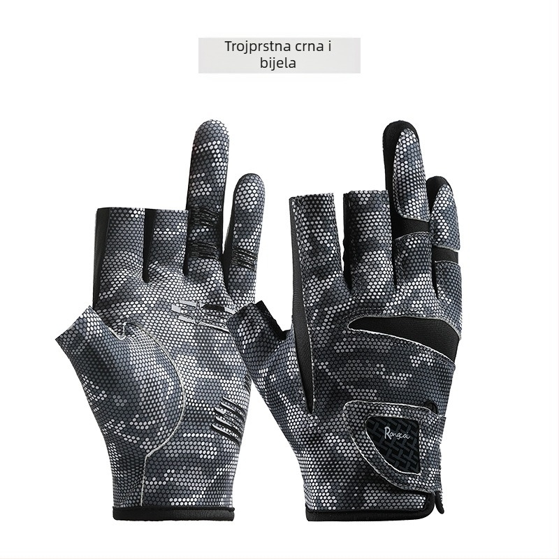 Nove muške ribarske rukavice za proljeće i ljeto, Luya rukavice s tri prsta, ženske, zaštitne od sunca, brzosušeće, od posebne ledene svile, prozračne, neklizajuće, otporne na habanje