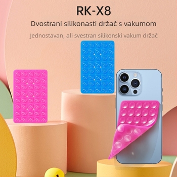 Držač za telefon s dvostrukom silikonskom vakuum čašicom – bez bušenja, samoljepljiva pozadina