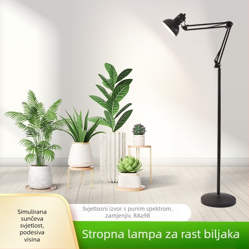 Lampa za rast biljaka s punim spektrom, sklopiva podna lampa, 10–20 LED, IP42, kućište od aluminijeve legure