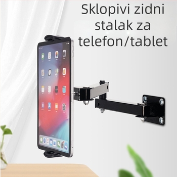 Stalak za tablet s preklopnim horizontalnim magičnim rukom i zidnim nosačem, dvostruka konstrukcija (Model GMS-22; promjer cijevi 25 mm; težina 725 g; sklopivi tip)