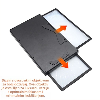 Držač zväčivača zaslona za pametne telefone s ugrađenim dvostrukim zaslonom (vodoravno i okomito) – zumiranje videa na mobilnom – akril