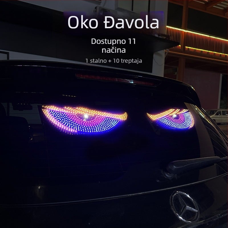 LED dinamičan prikaz očiju za automobil - XL Devil Eyes, 12V, 5W, 1A
