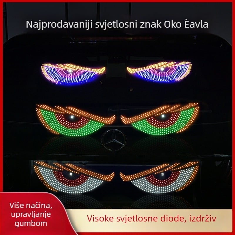 LED dinamičan prikaz očiju za automobil - XL Devil Eyes, 12V, 5W, 1A