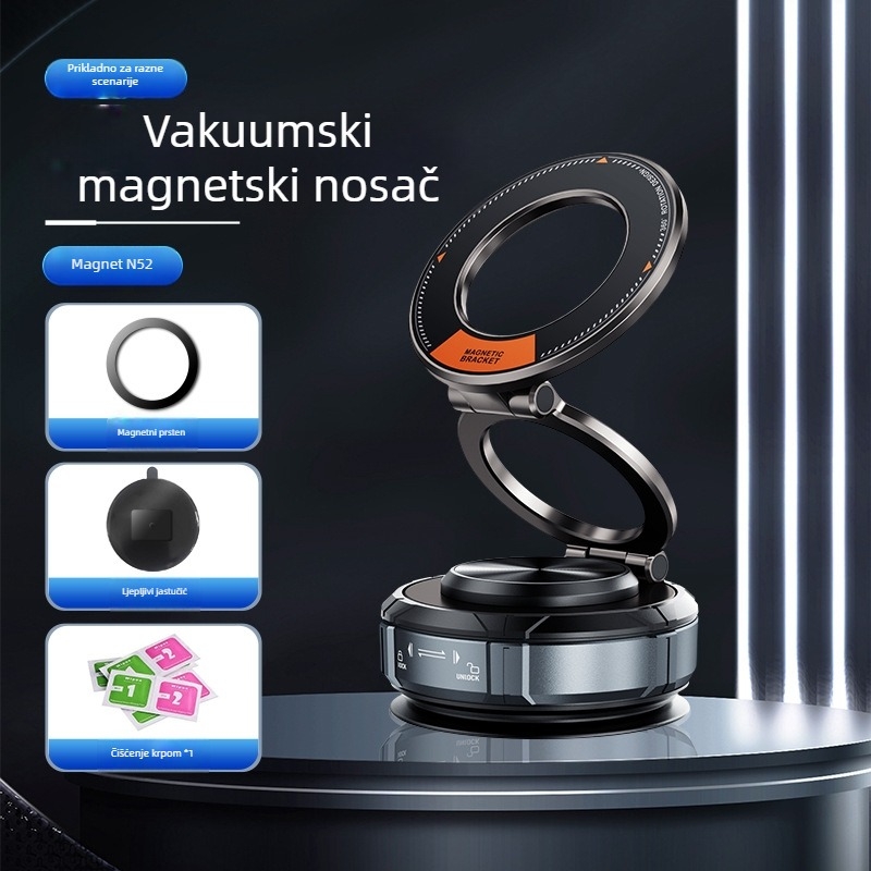 Automobilski magnetski držač za telefon s vakuumskom čašicom za usisavanje, nosač na ploču instrument ploče, automatsko usisavanje, univerzalna kompatibilnost