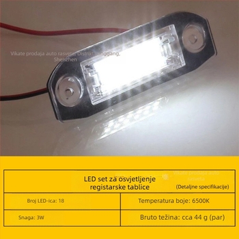 Sklop lampice za registarsku pločicu Volvo – LED, 12V, 2W, 30000 sati