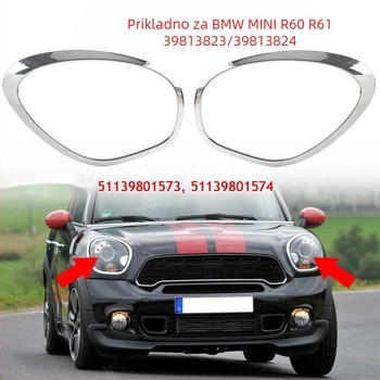 KAIZDE ABS Dekorativni okvir svjetla s elektroplatiranjem za BMW MINI R60/R61 (modeli 51139801573/51139801574/51139813823/51139813824)