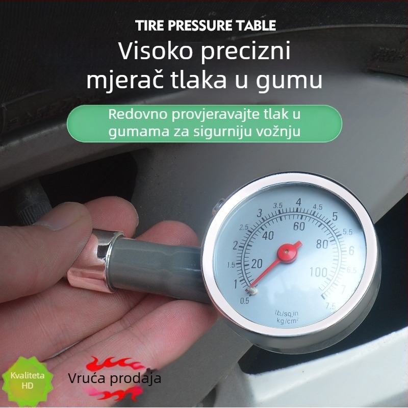 Tlakomjer za pneu s metalnim kućištem, visoka preciznost, raspon 28-35, KG/CM2 prikaz