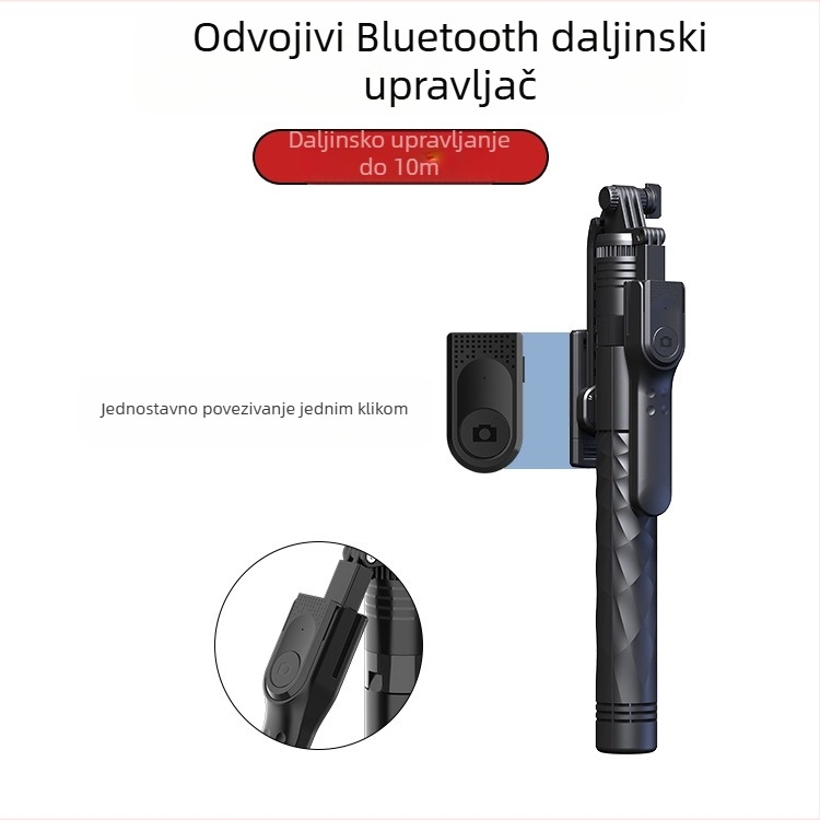 Jmary Stativ za telefon sa Bluetooth daljinskim upravljačem, aluminijski teleskopski stub, podna podrška, nosivost 1 kg
