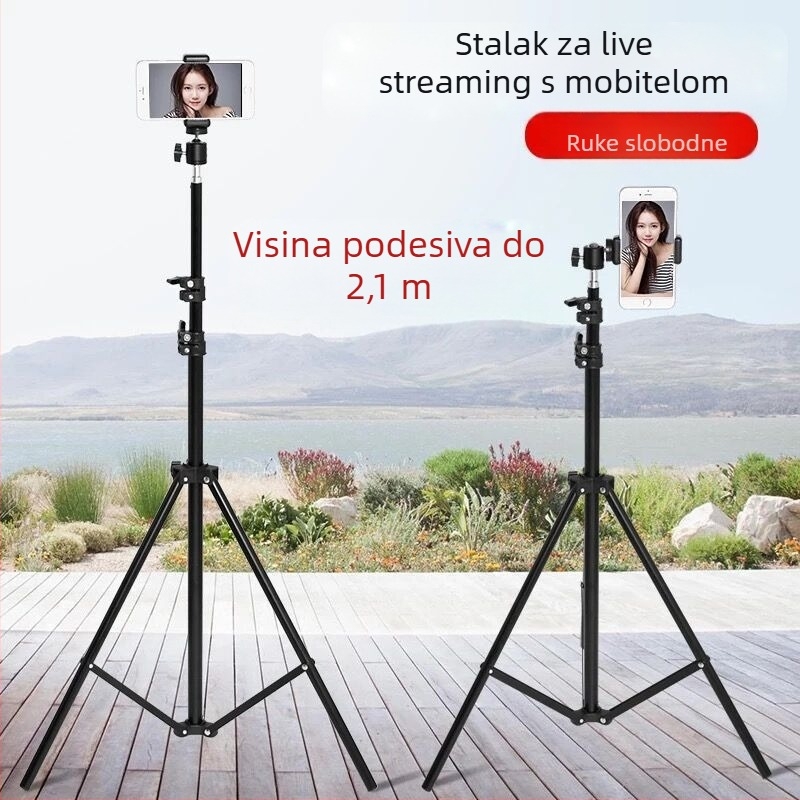 Podni aluminijski stativ za video i livestream, s tri sekcije i 3D gimballom