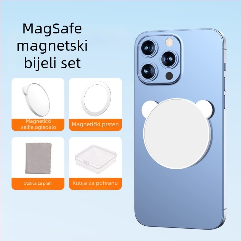 Selfie ogledalo za stražnju kameru telefona s magnetskim držačem, model TH-255, univerzalna kompatibilnost, podržava privatne marke