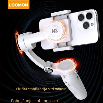 Gimbal za mobitel M2: ručni stabilizator sa tri osi, AI praćenje lica, Bluetooth, ABS