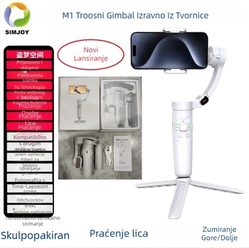 M1 sklopivi ručni gimball s 3-osnom stabilizacijom, praćenje lica, zum, kompatibilan s telefonima 4–6,8 inča