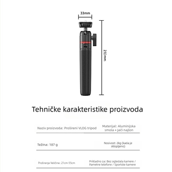 Mini stolni lazy stalak za kameru i telefon, aluminijska konstrukcija, prilagodljiv, opći stil