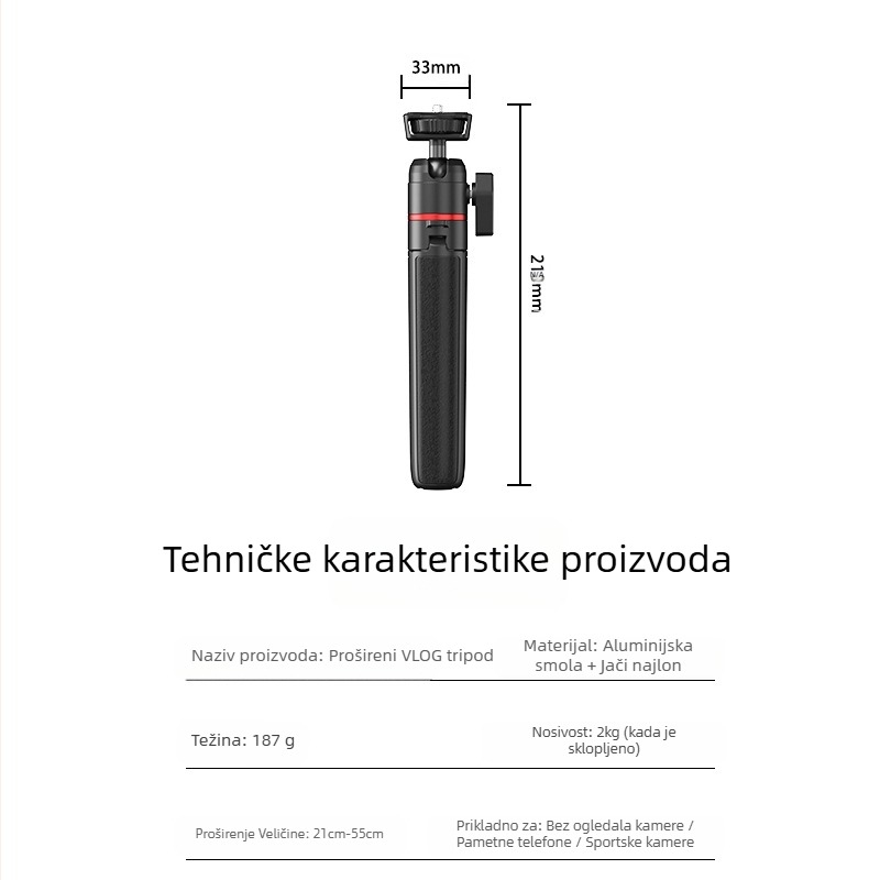 Mini stolni lazy stalak za kameru i telefon, aluminijska konstrukcija, prilagodljiv, opći stil