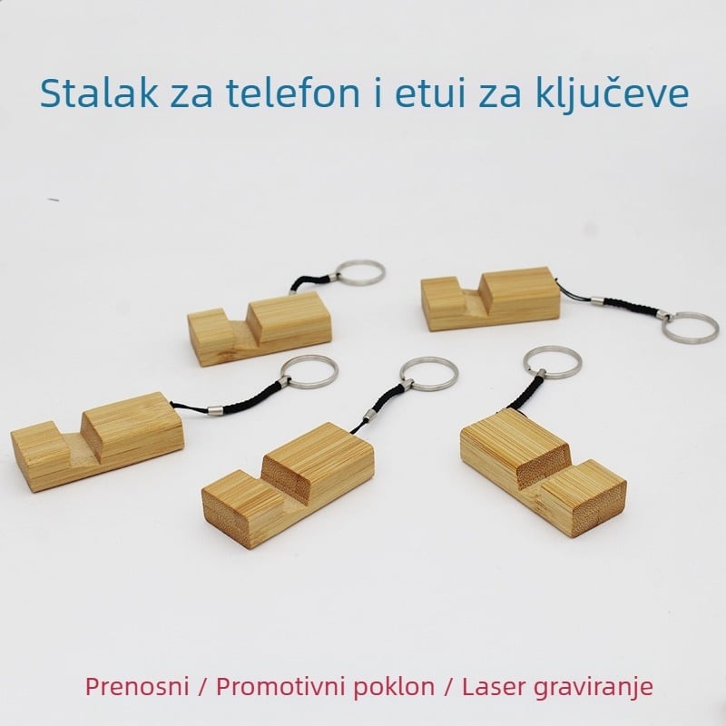 Stalak za stolni držač telefona od bambusa, model SCZM-003, univerzalna kompatibilnost