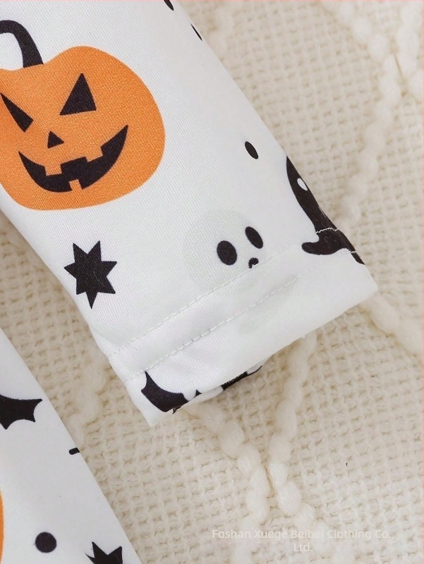 Dječja haljina za djevojčice Halloween Pumpkin Ghost, Stil princeze, Dugi rukav, Milk Silk tkanina
