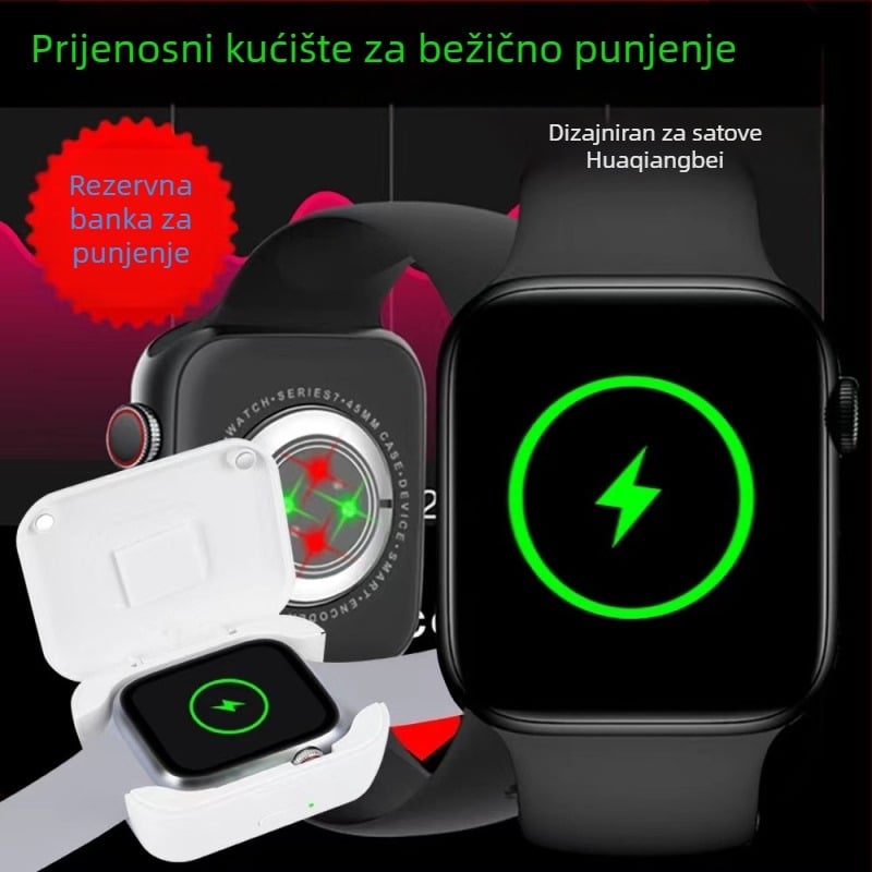 Bežični univerzalni punjač za pametne satove s magnetskim punjenjem, izlaz 900 mA, maksimalan izlaz 1 A, univerzalna kompatibilnost, kompaktan prijenosni dizajn