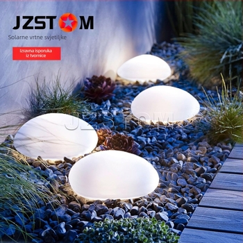 Solarna kamena lampa u obliku srca za vanjsku upotrebu — bijelo svjetlo, IP44, 0,5 W, 16–24 h rada