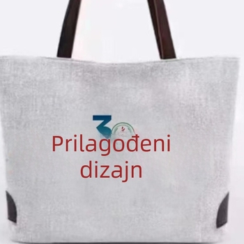 Platnena torba za rame s mašnicom i motivom djevojčice-zeca, s dnom i bez bočnih stranica, otisak loga