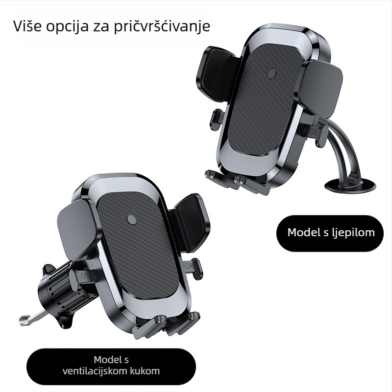 Držač za telefon za automobil s usisnom čašicom, višenamjenski nosač navigacije za ploču i vjetrobransko staklo, rotirajući nosač