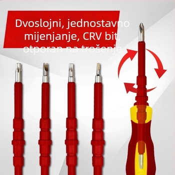 Tonghe 29-u-1 izolirani set odvijača, magnetski bitovi od krom-vanadijskog čelika za električare i kućne popravke.