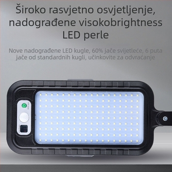 LED solarno zidno svjetlo s senzorom pokreta – vanjska IP65 vrtna svjetiljka, 20W, 3.7V, vijek trajanja 20000h, radno vrijeme 6-12h