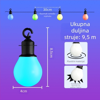 G40 pametan LED lancic s kuglicama, USB napajanje 5V, 5W, IP65 vodootporan, daljinski upravljač
